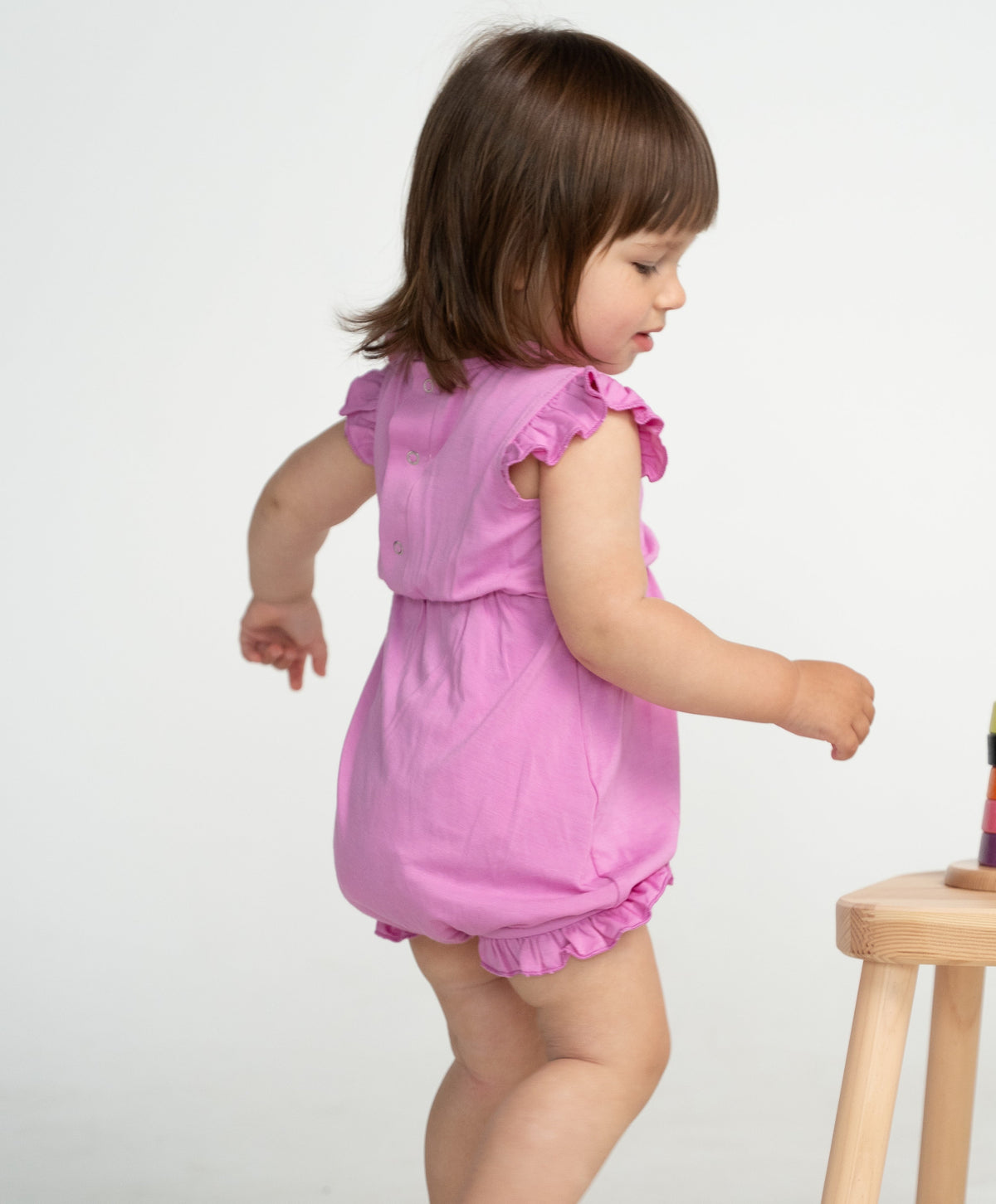 Bamboo Ruffle Romper (Crocus)