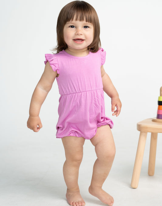Bamboo Ruffle Romper (Crocus)