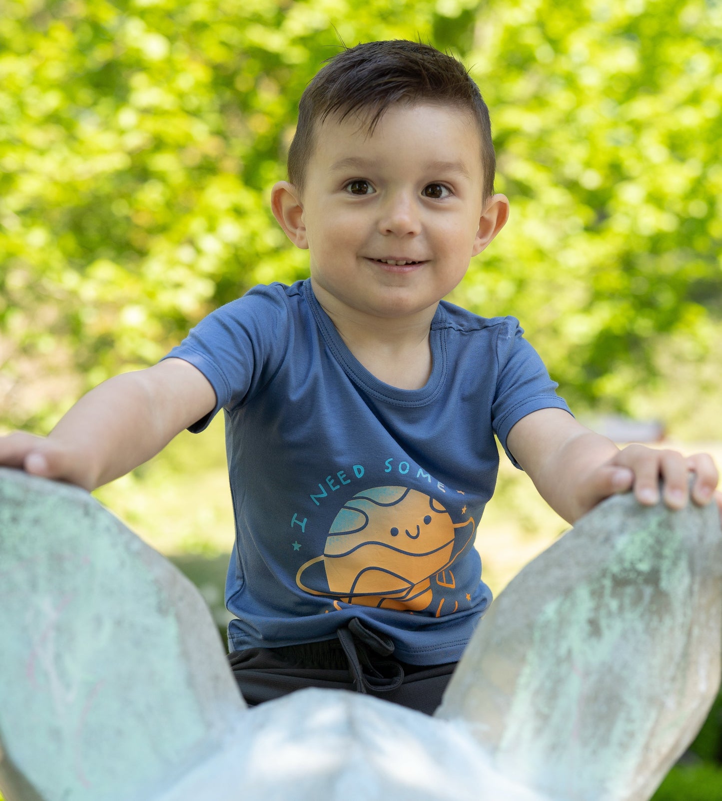 Bamboo Short Sleeve Graphic Tee (Galactic Blue)