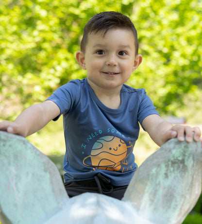 T-shirt imprimé à manches courtes en rayonne de bambou — Galactic Blue