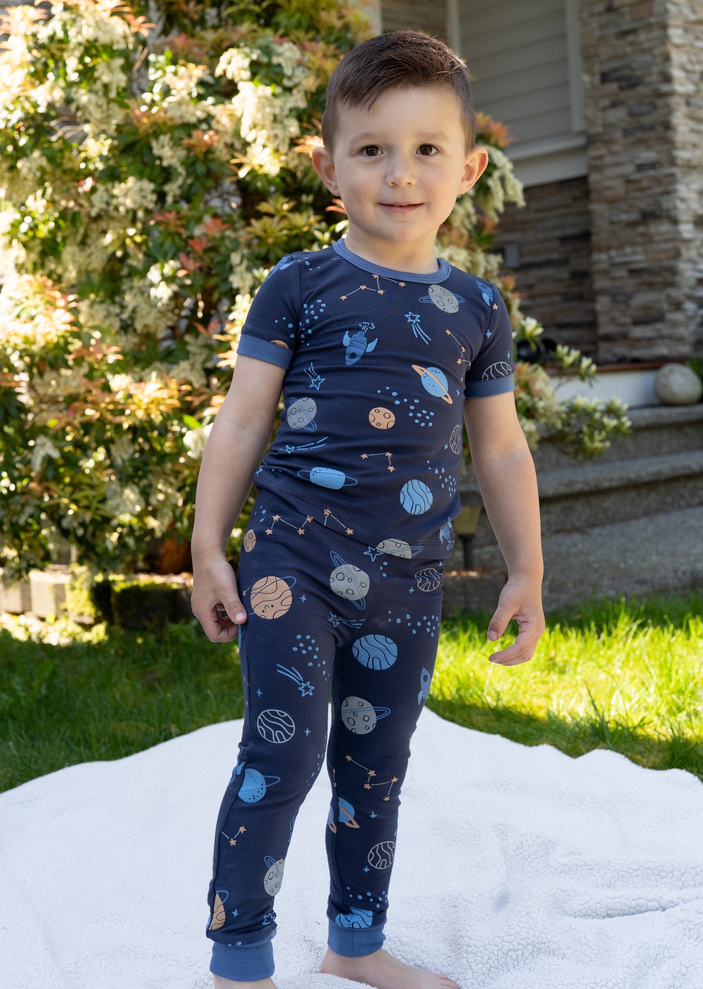 Bamboo Short Sleeve Pajama Set (Lost in Space Print)