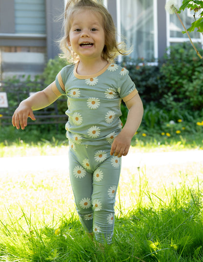Bamboo Short Sleeve Pajama Set (Daisy Print)