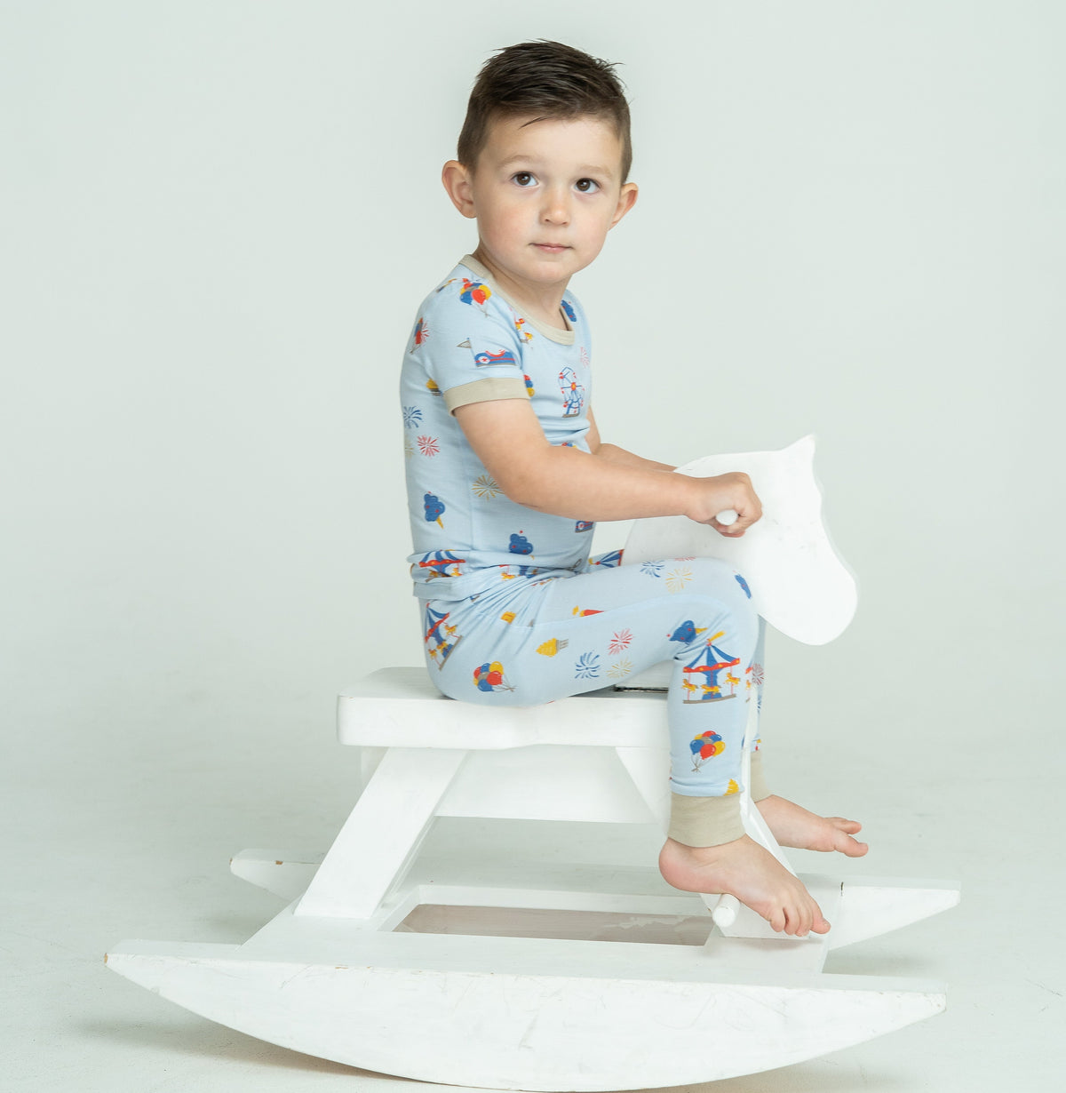 Bamboo Short Sleeve Pajama Set (Funland Print)
