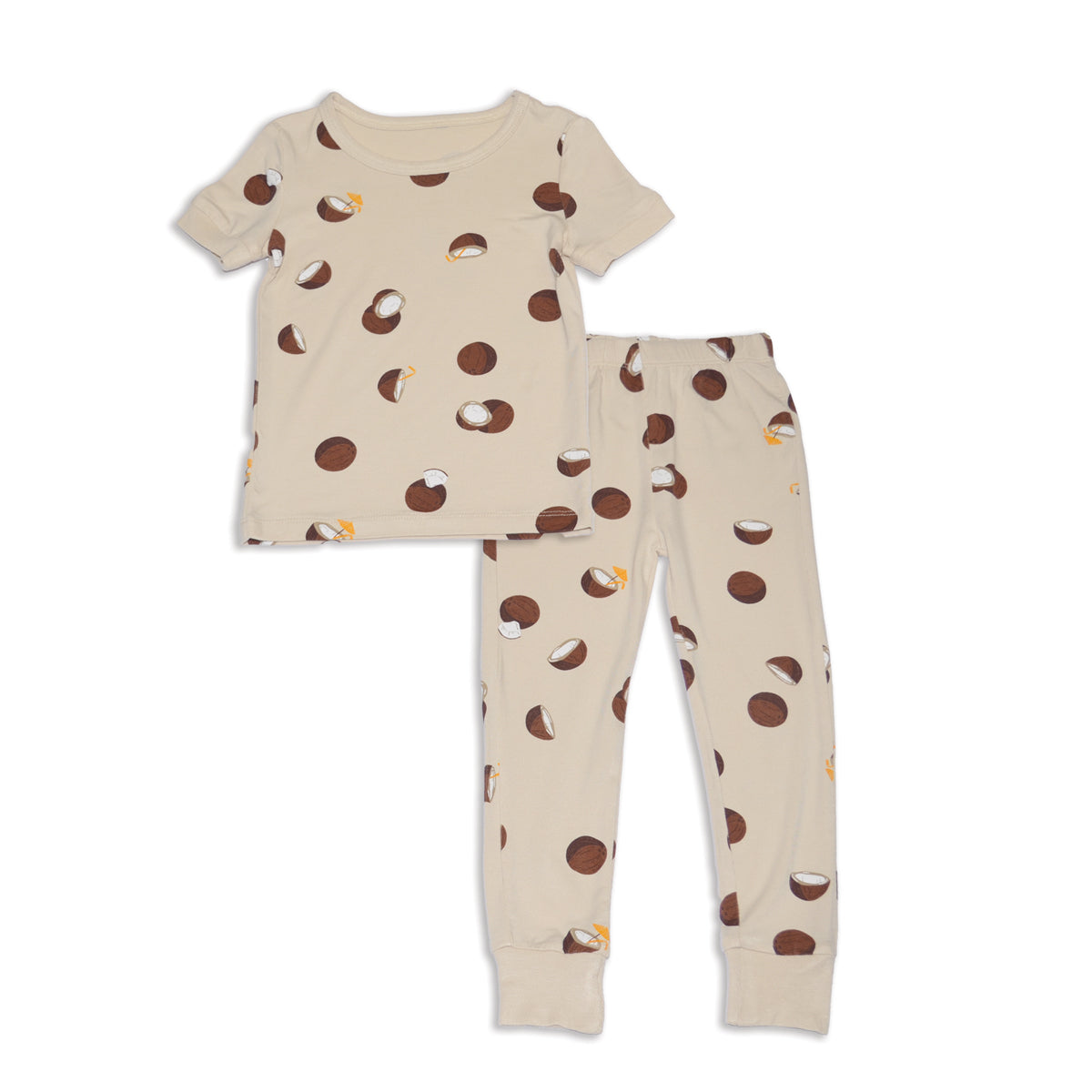 Bamboo Short Sleeve Pajama Set (Coconut Print)