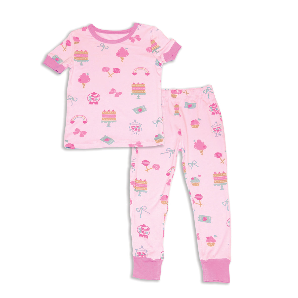 Bamboo Short Sleeve Pajama Set (Sweet Shop Print)