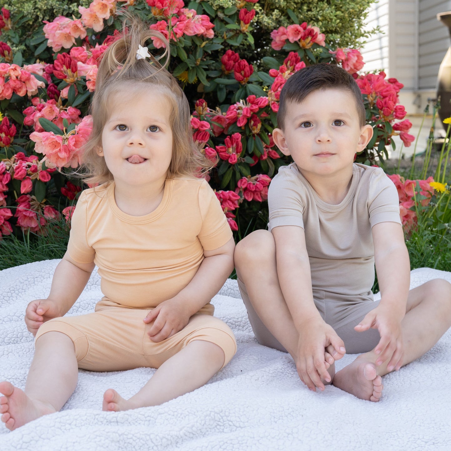 Bamboo Short Sleeve Top & Shorts Pajama Set (Cookie)