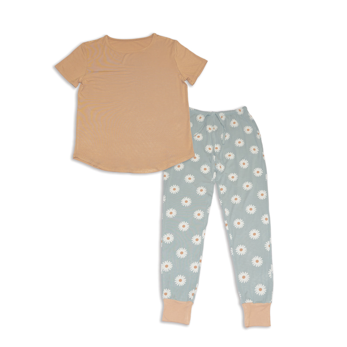 Wommen's Bamboo Short Sleeve Pajama Set (Daisy Print)