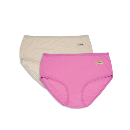 Women's Bamboo Basic Briefs 2 Pack (Almond Milk/Crocus)