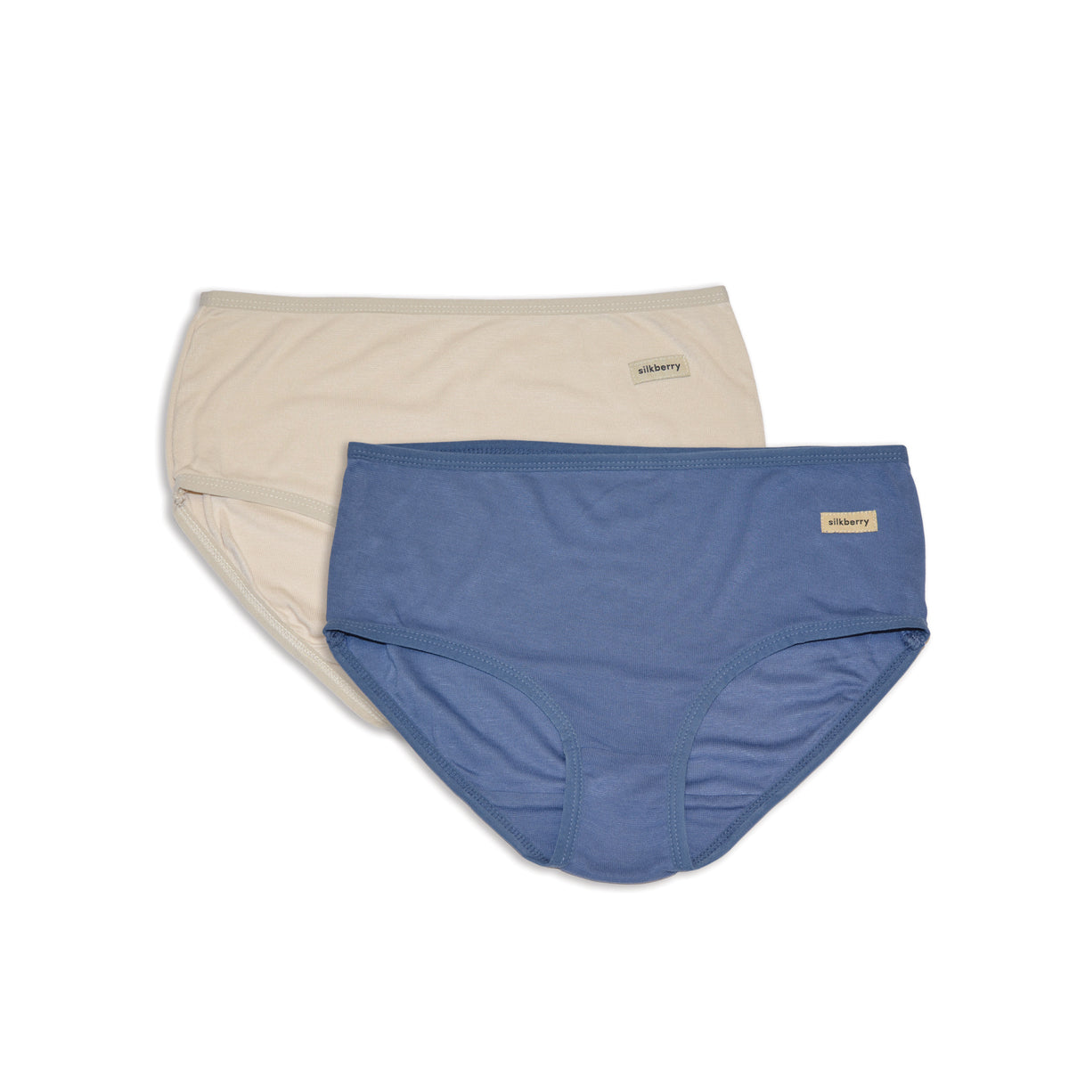 Women's Bamboo Basic Briefs 2 Pack (Almond Milk/Galactic Blue)