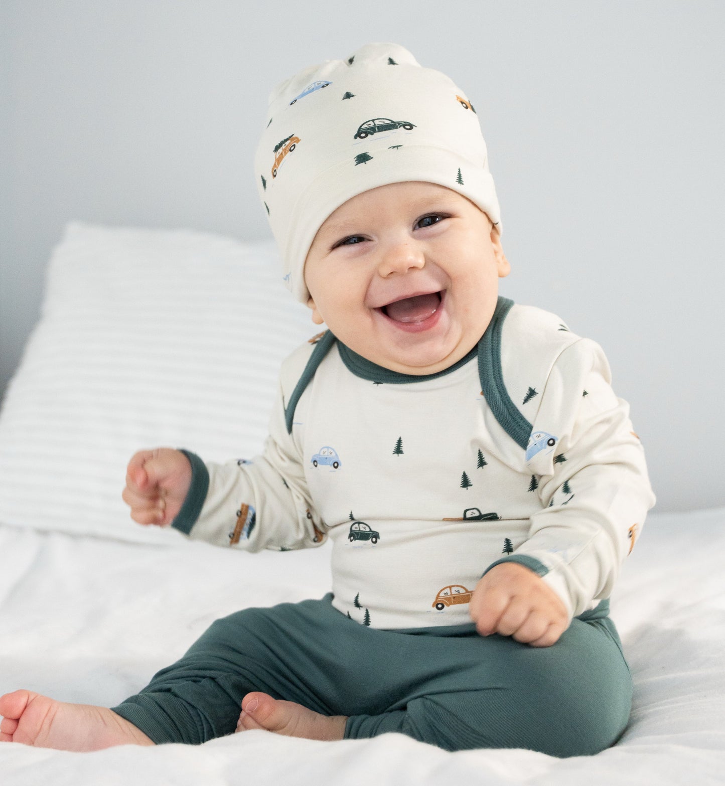Bamboo Grow with Me Harem Pants (Pine)