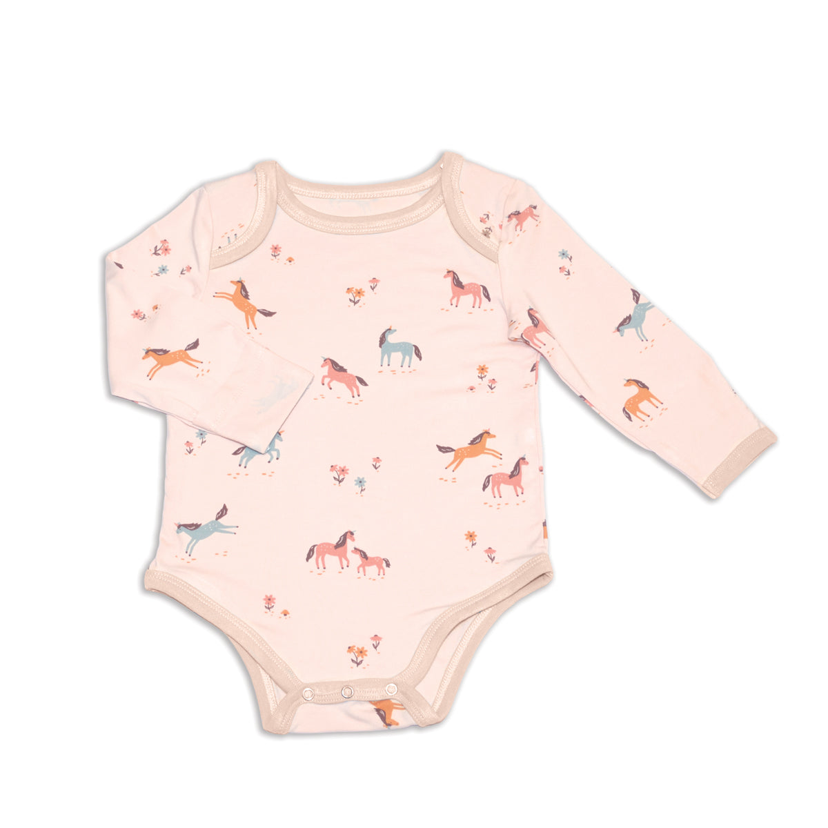 Bamboo Long Sleeve Onesie (Unicorn Meadow Print)