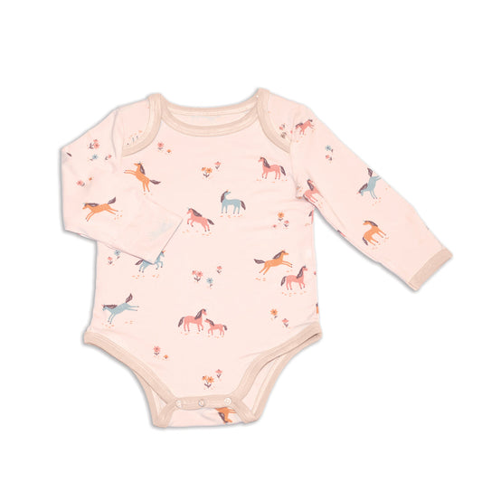 Bamboo Long Sleeve Onesie (Unicorn Meadow Print)