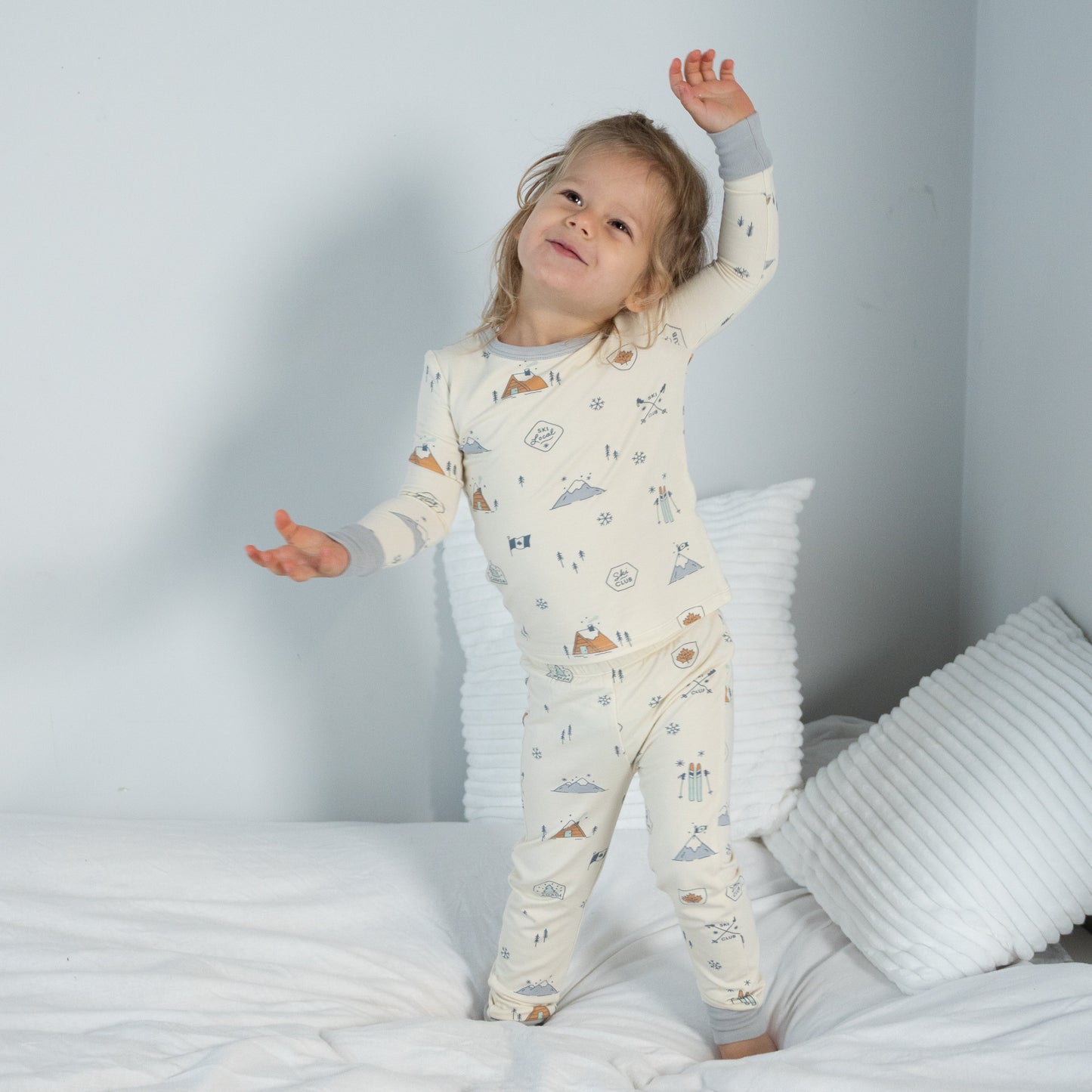 Bamboo Long Sleeve Pajama Set (Ski Club Print)