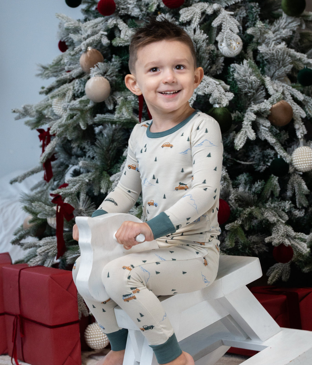 Bamboo Long Sleeve Pajama Set (Winter Road Trip Print)