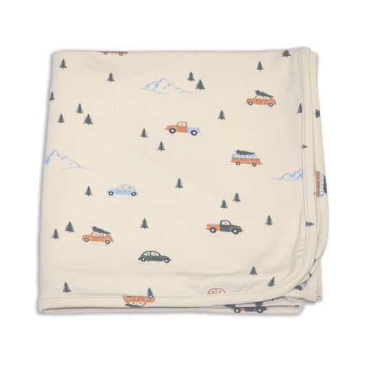 Bamboo Swaddle Blanket (Winter Road Trip Print)