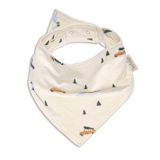 Bamboo Bandana Bib (Winter Road Trip Print)