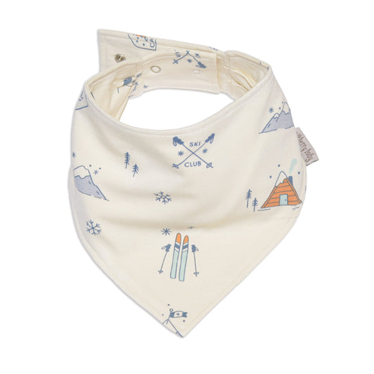 Bamboo Bandana Bib (Ski Club Print)