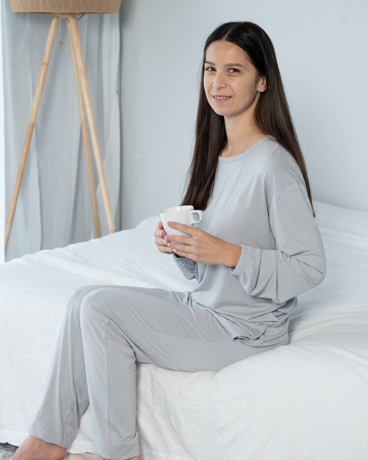 Women's Bamboo Long Sleeve Loungewear Set (High Rise)