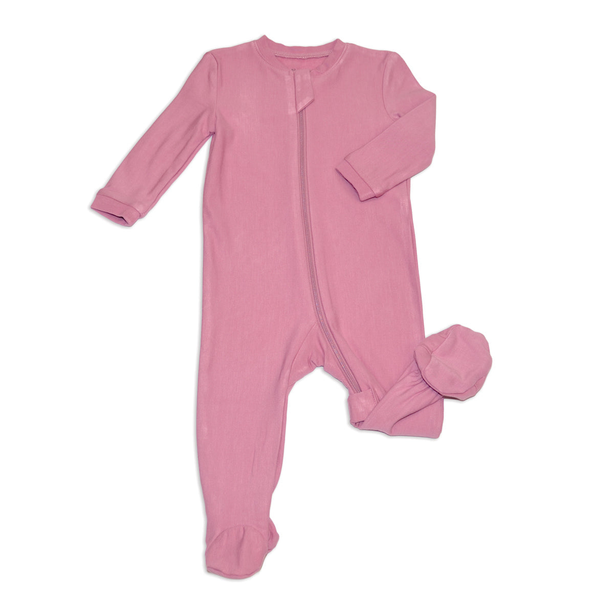 Bamboo Fleece Footie W/2 Way Zipper (Mauve Orchid)