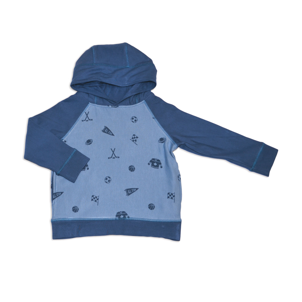 Bamboo Fleece Pullover Hoodie (All Star Print/Indigo)
