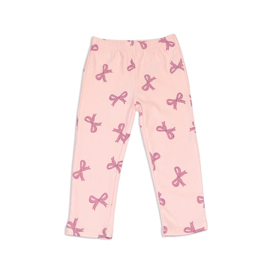 Bamboo Fleece Leggings (Whimsical Bow Print)