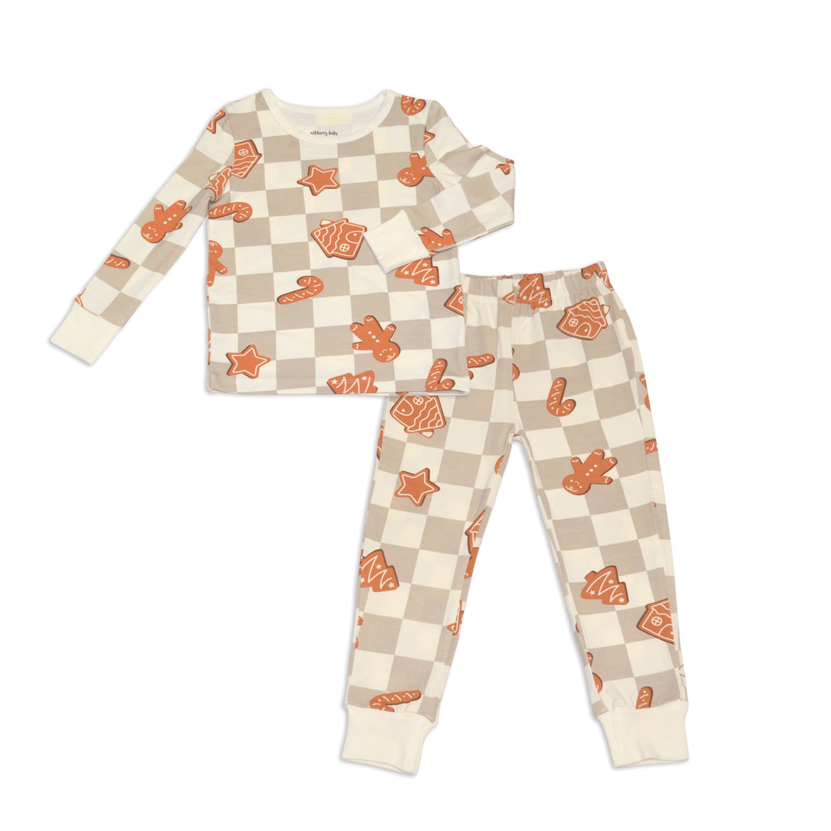 Bamoboo Long Sleeve Pajama Set (Gingerbread Party Print)
