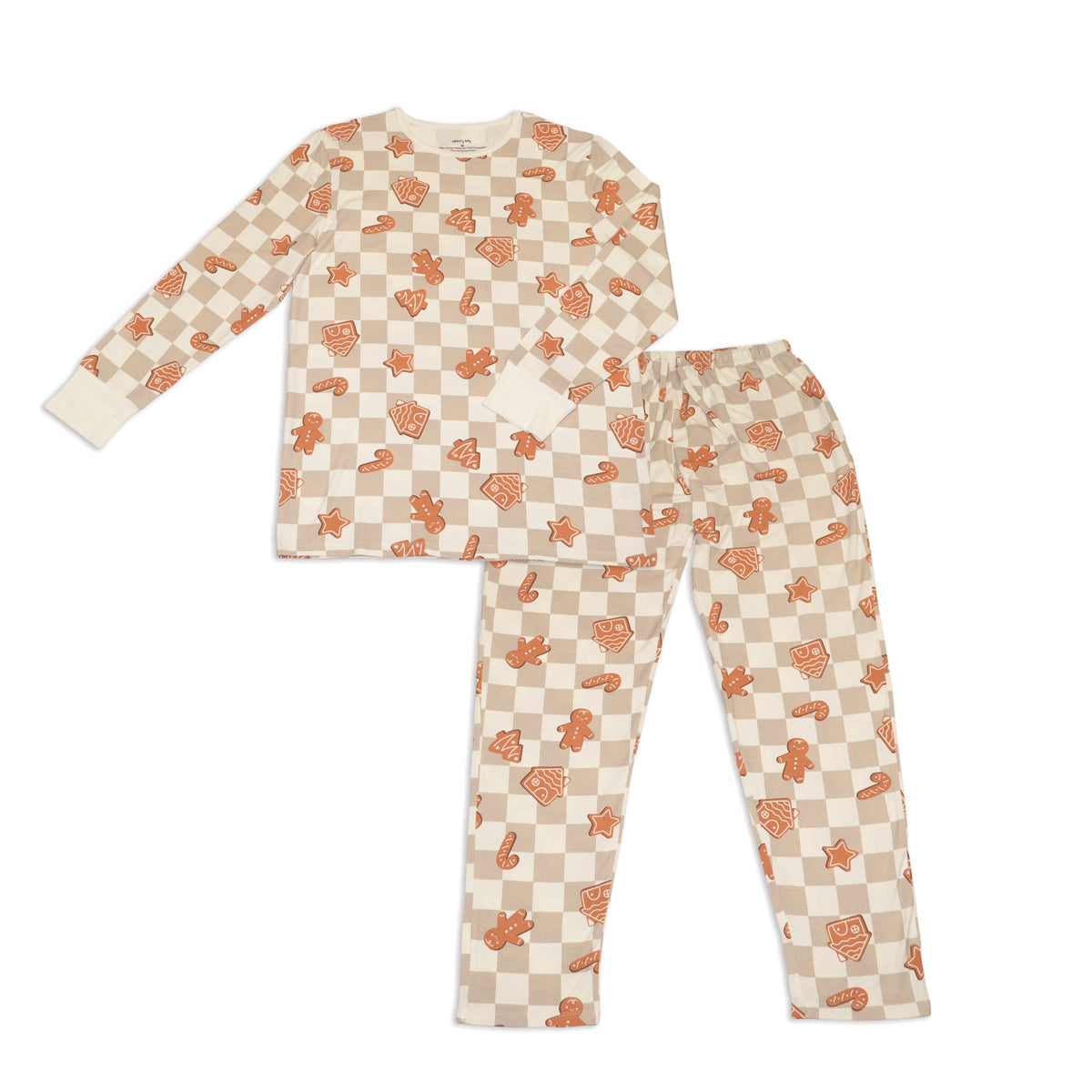 Men's Bamboo Long Sleeve Pajama Set (Gingerbread Party Print)