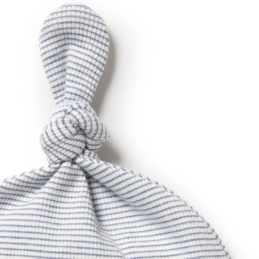 Organic Stripe Rib Knot Hat | Rain Drop | Wilson + Frenchy