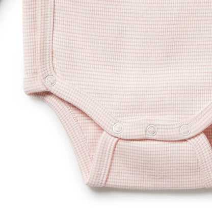 Organic Stripe Rib Kimono Bodysuit | Cantaloupe | Wilson + Frenchy