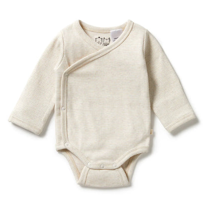 Cache-couche kimono à côtes et rayures biologiques | Gruau | Wilson + Frenchy