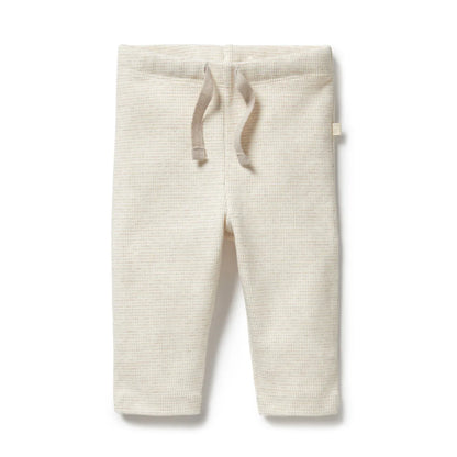 Legging côtelé à rayures organiques | Avoine | Wilson + Frenchy