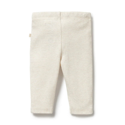 Legging côtelé à rayures organiques | Avoine | Wilson + Frenchy