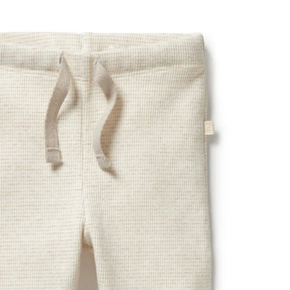 Legging côtelé à rayures organiques | Avoine | Wilson + Frenchy