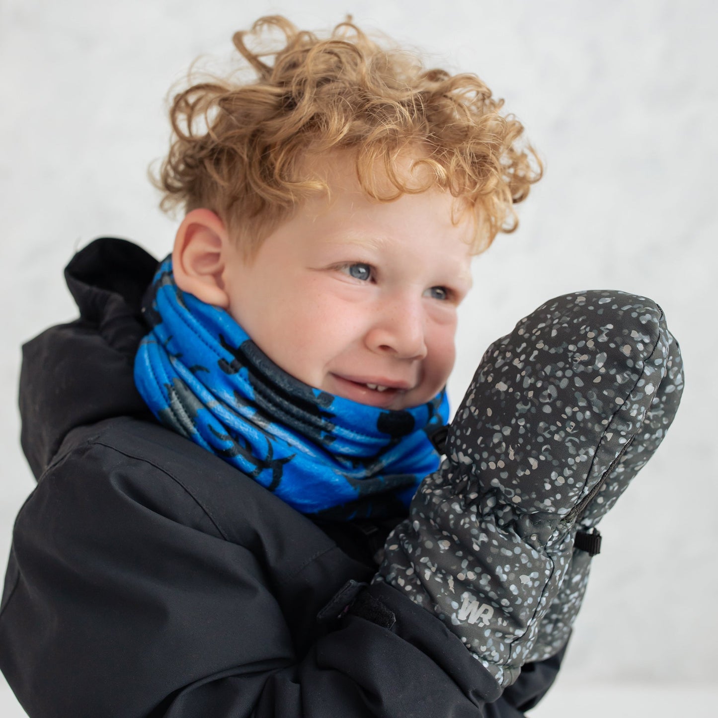 Cache-cou réversible en peluche Dino Squad Royal Black