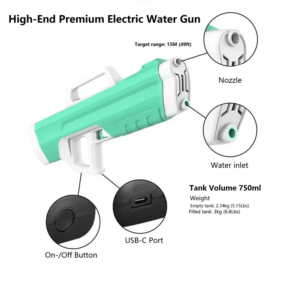 Pistolet à eau électrique avec lunette de visée