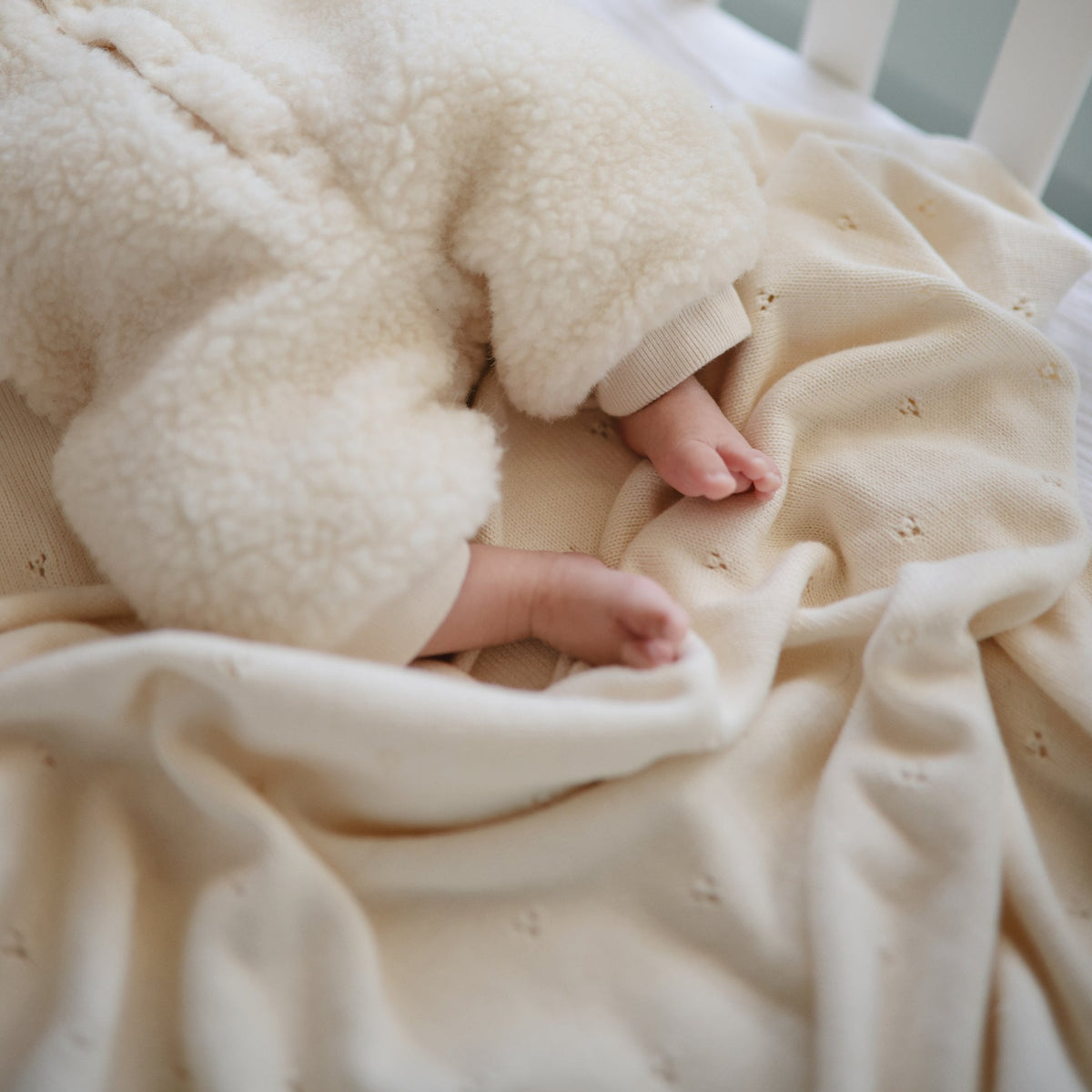 Knitted Pointelle Baby Blanket