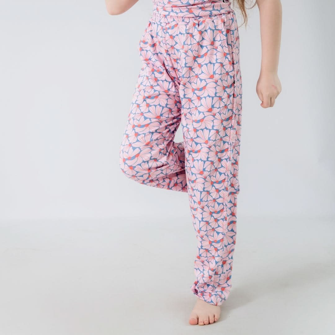 Pantalon large en bambou pour enfant | Motifs floraux de Salwater