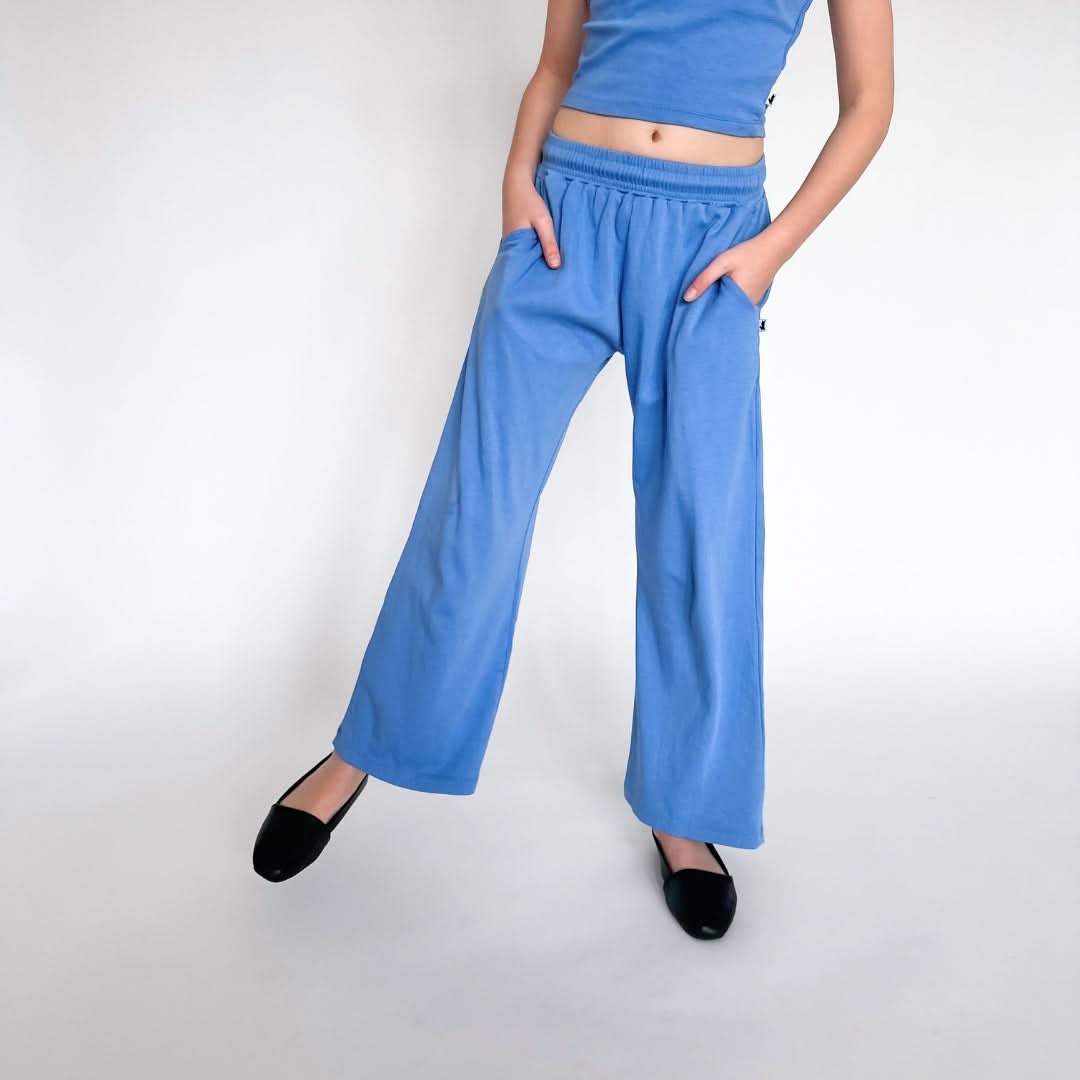 Pantalon large en bambou pour enfants | Bleu océan