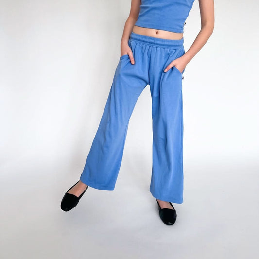 Youth Bamboo Wide Leg Pants | Tidal Blue
