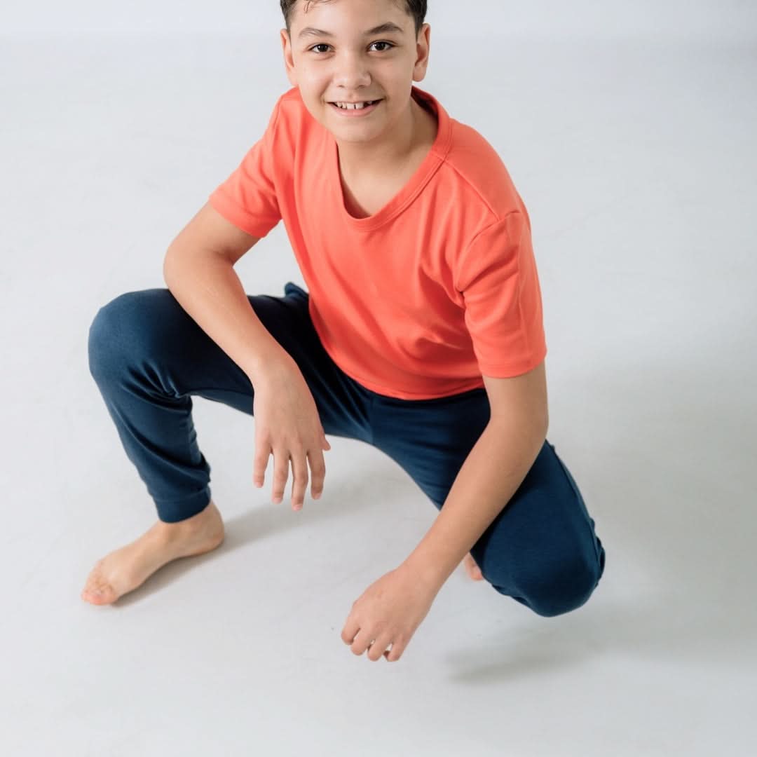 Pantalon de jogging léger en bambou pour enfant | Marine