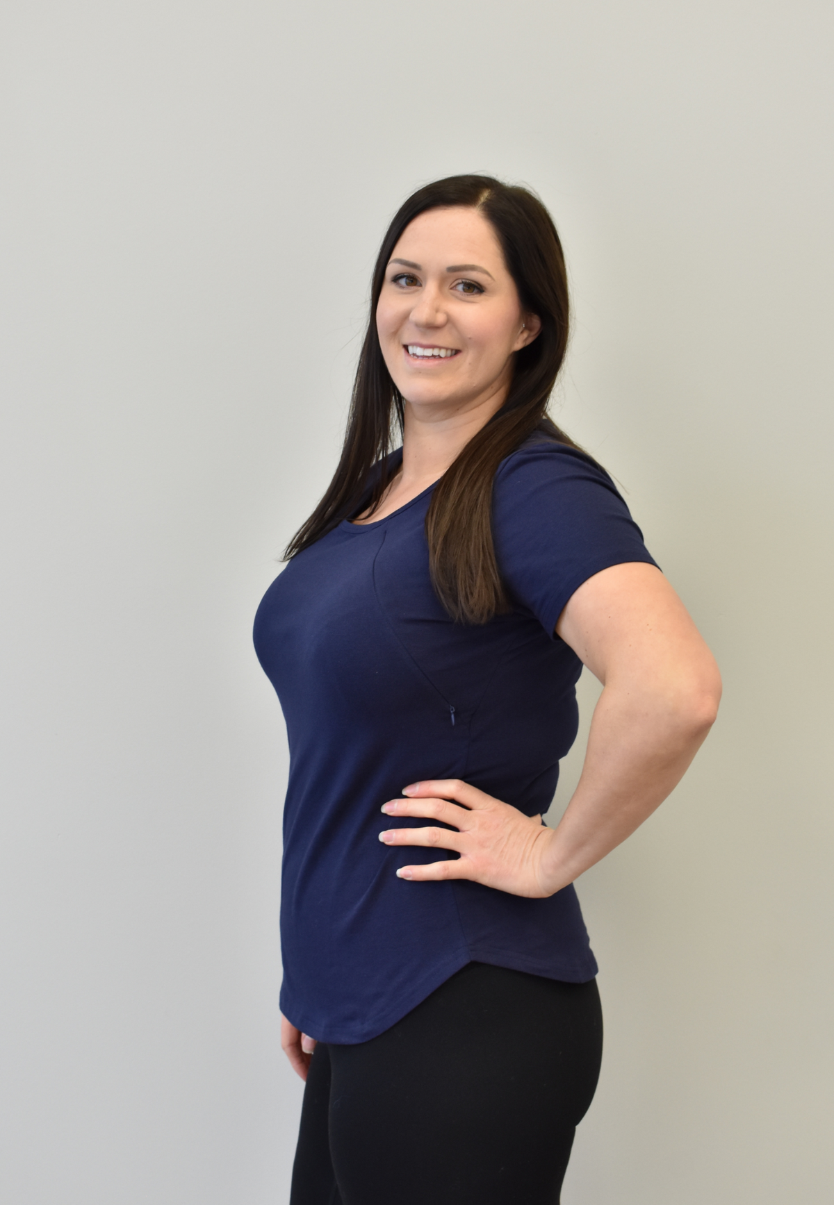 Zoe Short-Sleeve Zipper Nursing Tee