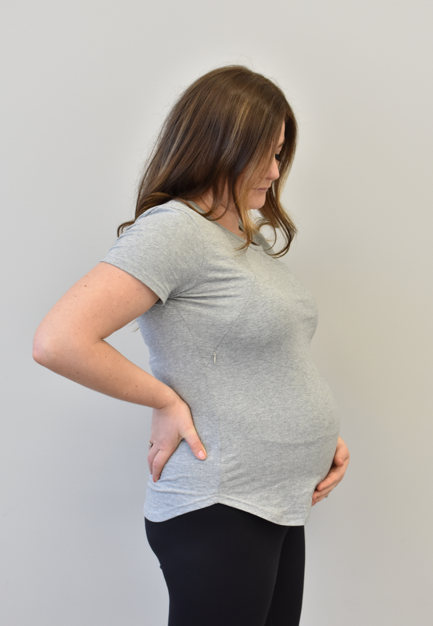 Zoe Short-Sleeve Zipper Nursing Tee
