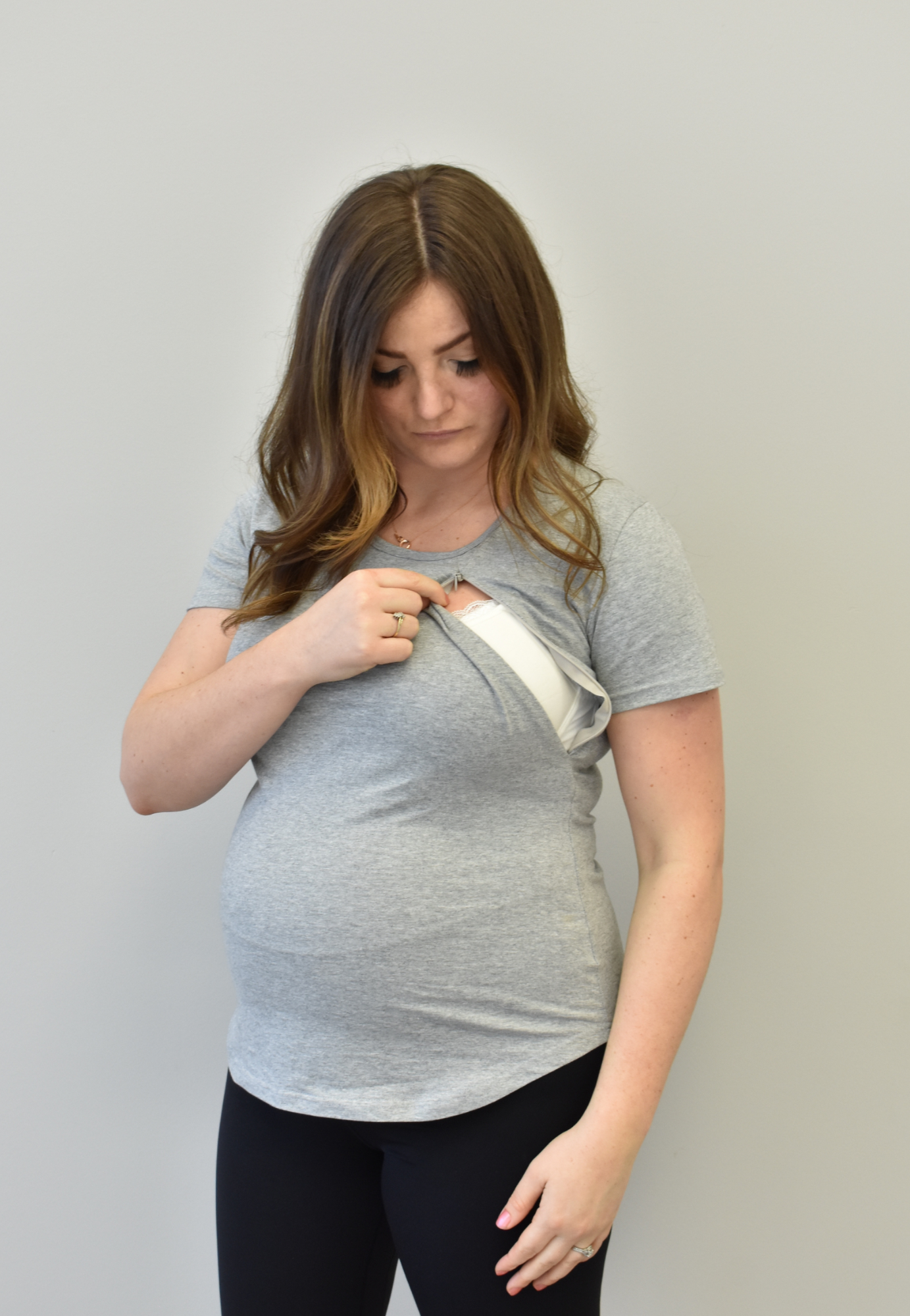 Zoe Short-Sleeve Zipper Nursing Tee