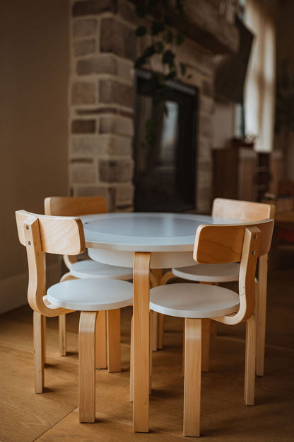 Table sensorielle en bois pour tout-petits - Table d'activités Montessori 4-en-1