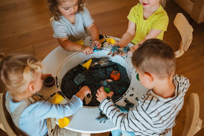 Table sensorielle en bois pour tout-petits - Table d'activités Montessori 4-en-1