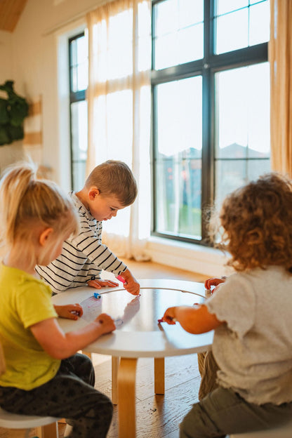 Table sensorielle en bois pour tout-petits - Table d'activités Montessori 4-en-1