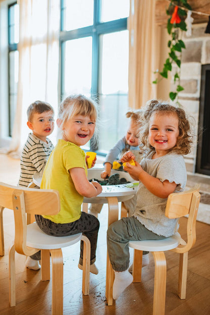 Table sensorielle en bois pour tout-petits - Table d'activités Montessori 4-en-1