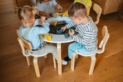 Table sensorielle en bois pour tout-petits - Table d'activités Montessori 4-en-1