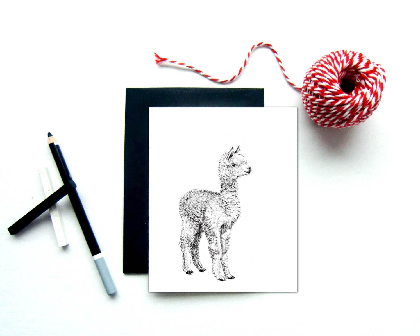 Carte de vœux Adorable Alpaga