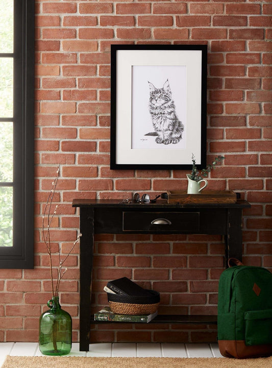 Adorable chat - Décoration de chambre d'enfant - Impression d'art